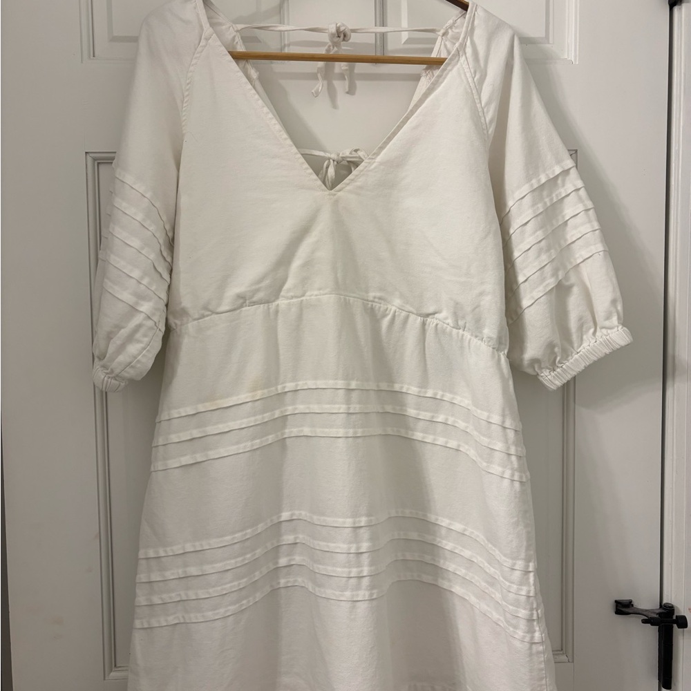 7 For All Mankind White Midi Dress